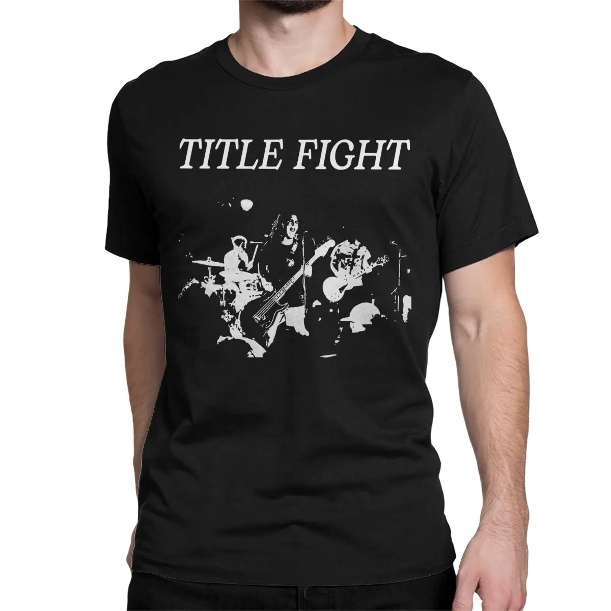 Men Women's Rock Band Music T Shirts Title Fight 100% Cotton Clothing Novelty Short Sleeve Crew Neck Tee Shirt Original T-Shirts