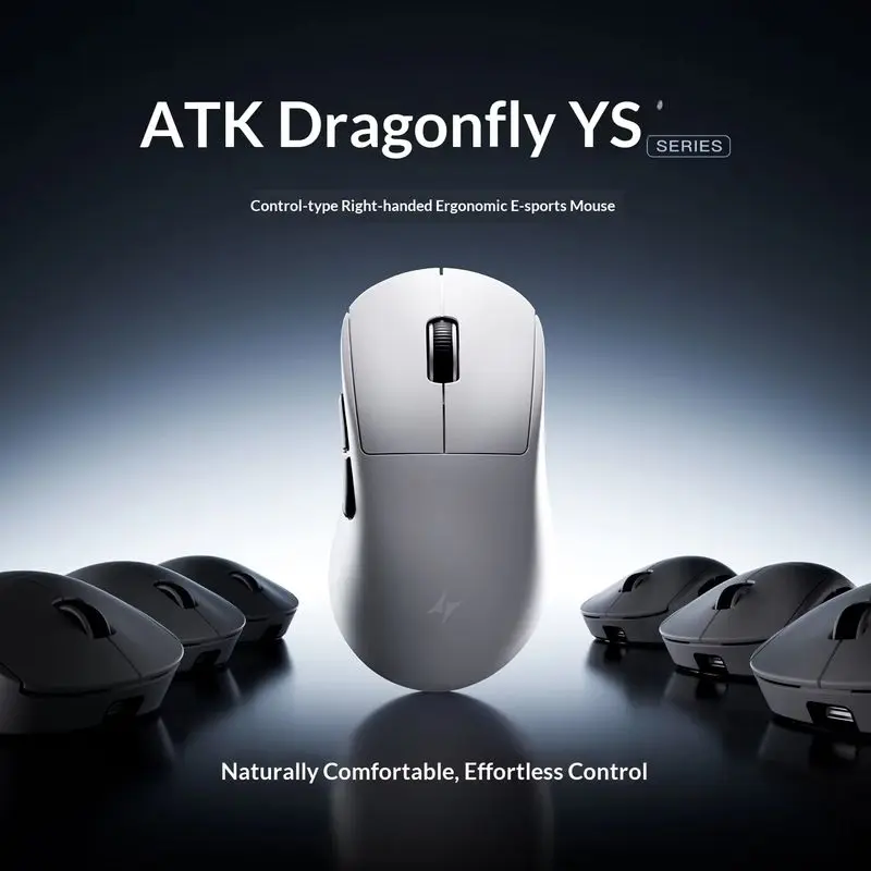 

Беспроводная игровая мышь Atk Dragonfly Y9 для правой руки, эргономичная, для киберспорта, с двойным разрешением 8K, универсальная для офиса и Windows