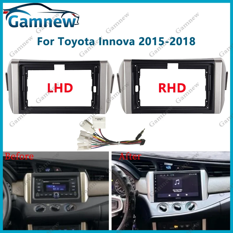 9 Inch Car Frame DVD Player PanelFor Toyota Innova Crysta 2015-2018 Car Radio Video Installation Dashboard