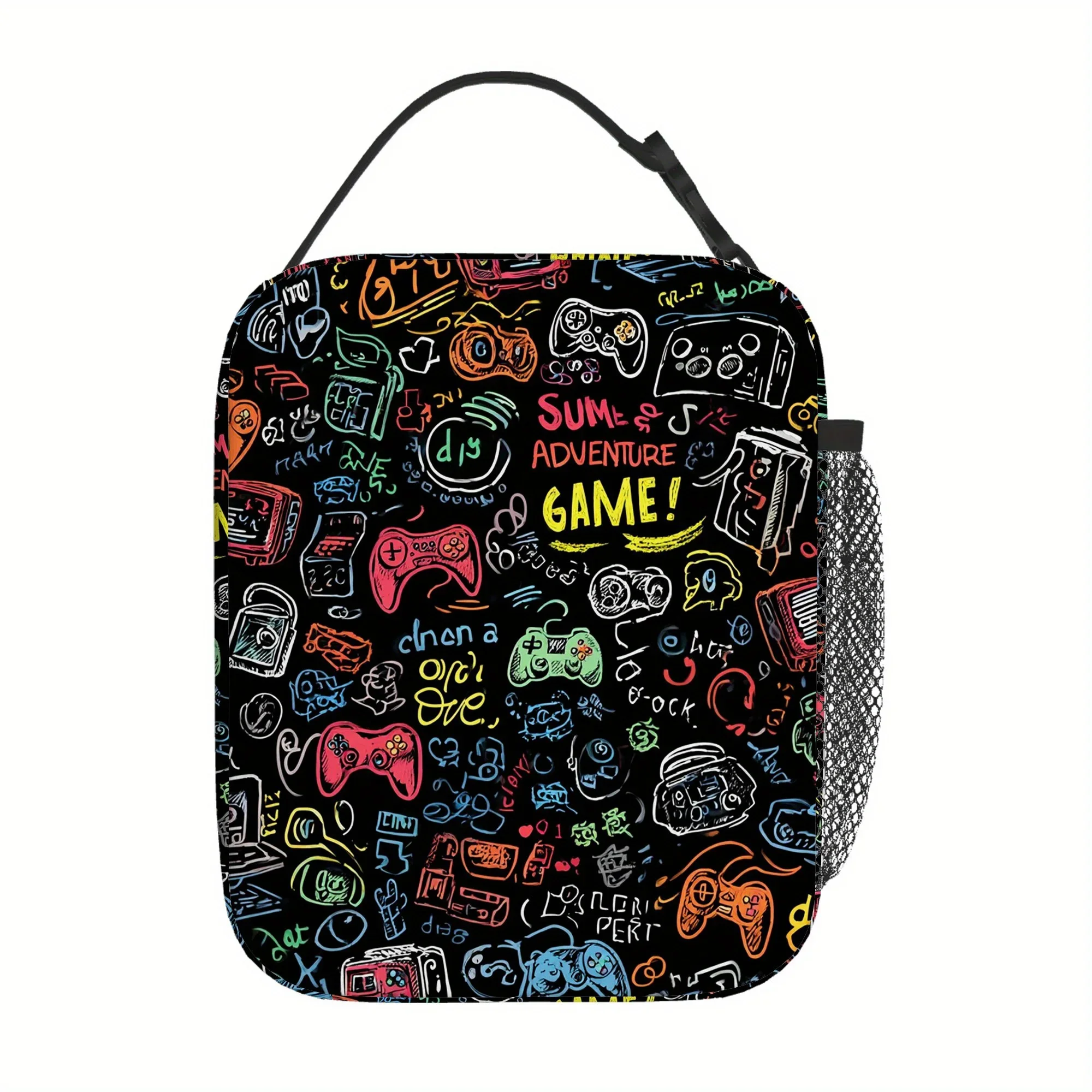 1pc an Insulated Thermal Bag Featuring Adventure Game Doodles, Designed for Non-Food Contact. Ideal for Home, Restaurants, And O