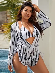 2026 Plus Size Bikini Swimwear Women Three Pieces Set Swimming Swimsuits Biquini Bathing Suit Beachwear Swim Clothing Mujer 4XL