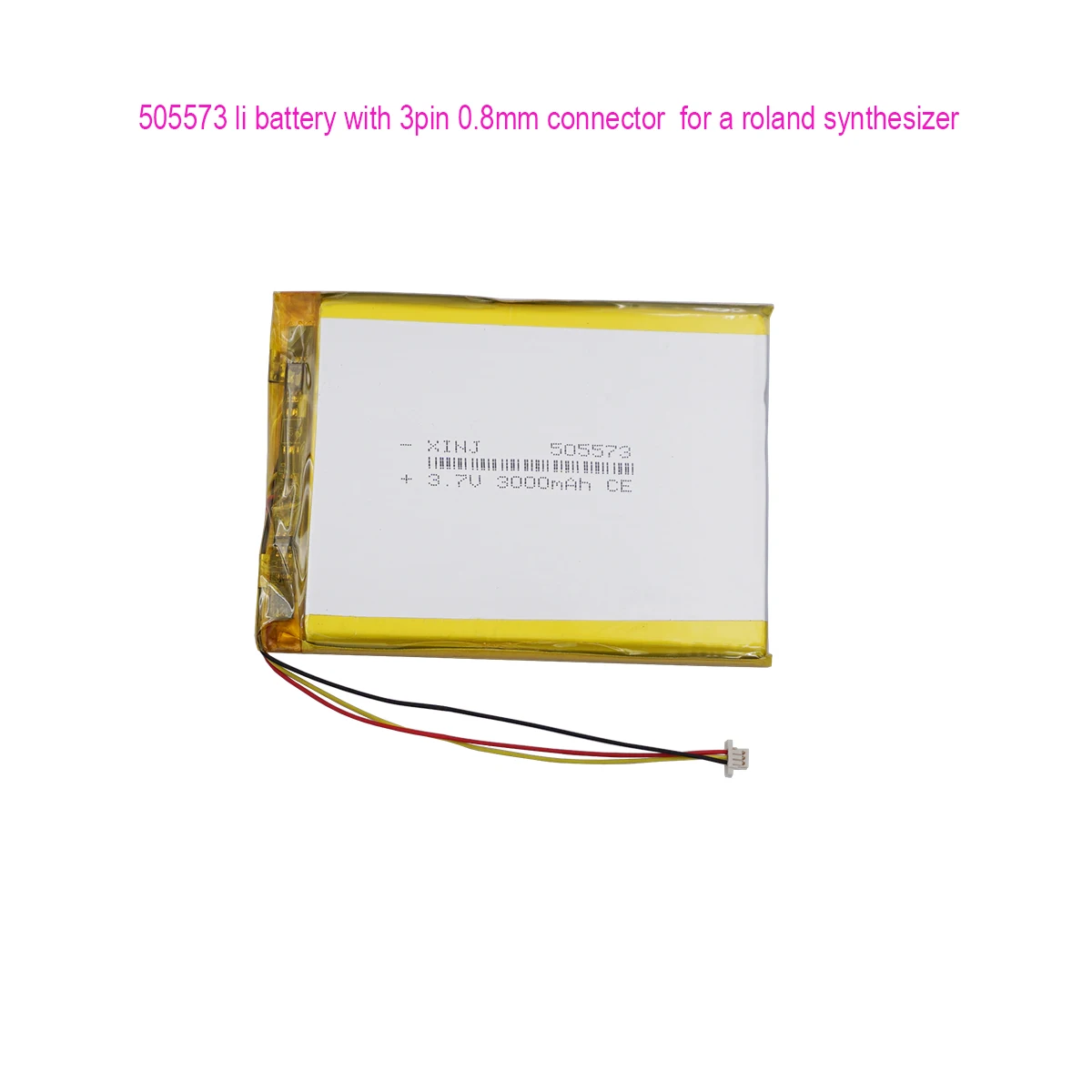 

3.7V 3000mAh 11.1Wh Li-Polymer Rechargeable Li Lithium-ion Battery 505573 JST 3Pin 0.8mm Connector For a roland synthesizer