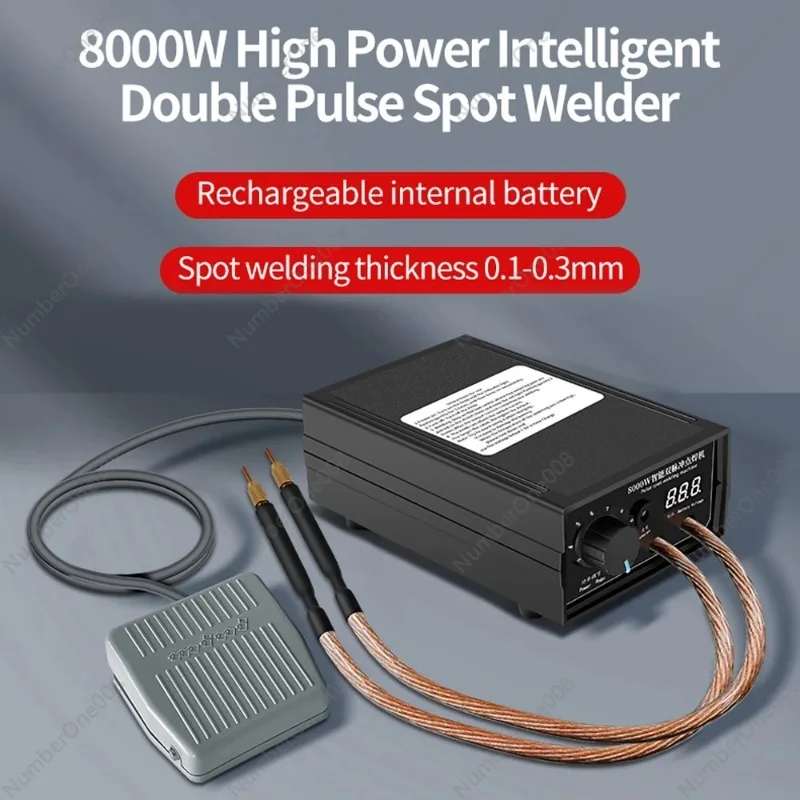 

8000W Dual Pulse Spot Welding Machine 18650 Li-Battery Cellphone Battery 0.1-0.15mm Nickel Sheet DIY Welding Digital Spot Welder