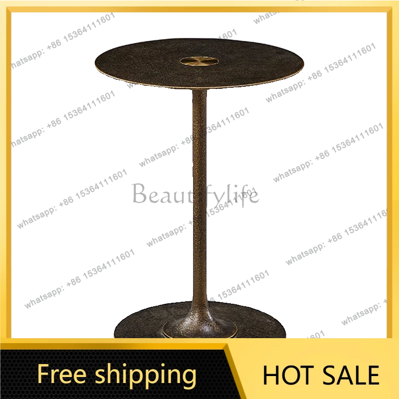 LS retro and old sofa side table modern simple wrought iron paint balcony small coffee table creativity