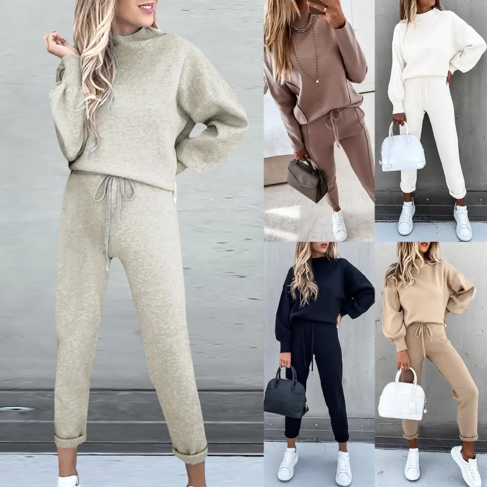 Fashion Tracksuit 2 Piece Set Autumn Winter Pullover Hoodie + Long Pants Sports Suit Female Sweatshirt Sportswear Suit For Woman