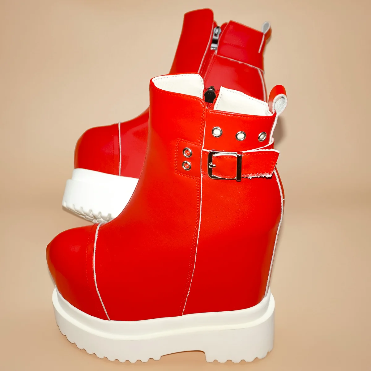 

Winter Increasing Height Chunky Sneakers Women US 41 Genuine Leather Wedges High Heel Snow Boots Round Toe Platform Pumps Shoes