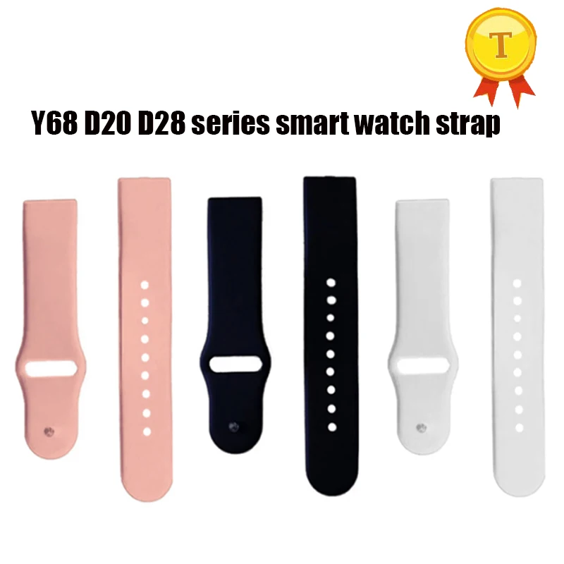 Silicone Strap For Y68 D20 Soft TPU d28 Wristband Bracelet Replacement Strap For Y68s D20s Smart Watch Band Strap Bracelet