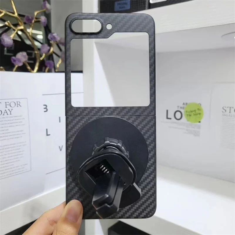

Real Carbon Fiber Phone Case For Samsung Galaxy Z Flip 6 Carbon Fiber Case Aramid Fiber Cover MagSafe Magnetic Ultra-thin Case