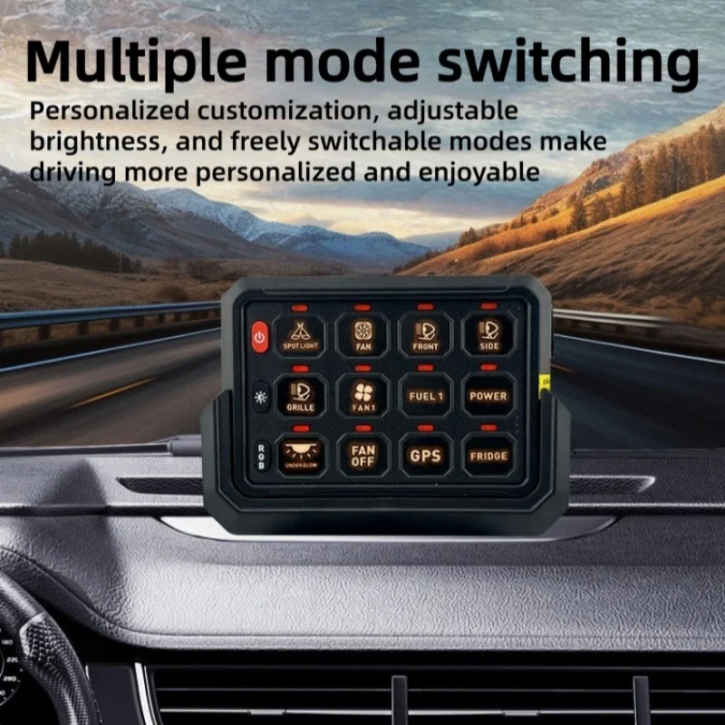 4/6/8/12 Gang Switch Panel Integrated Control Switch Led Wireless Control 12V 24V High Power 300W for Off-road Vehicle Modificat