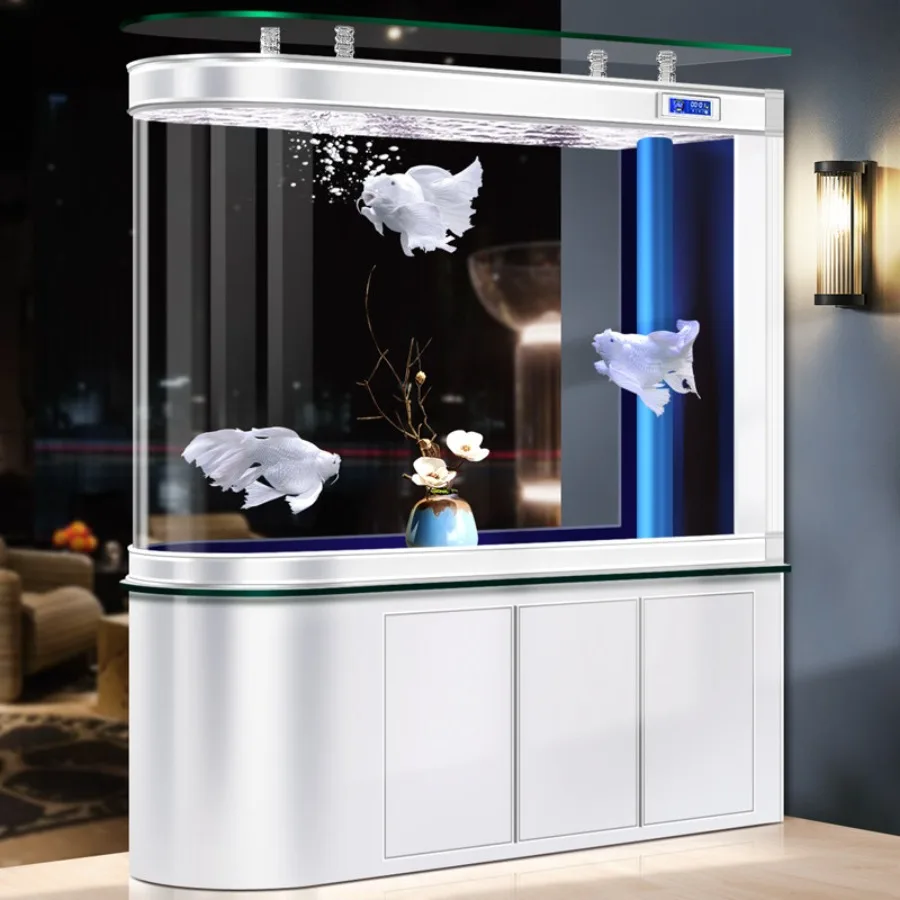 Integrated Simple Nordic Aquariu Silent Glass Reception Desk Smart Minimalchic Self Maintaining Ffice Furniture Военное ДелоLJ40
