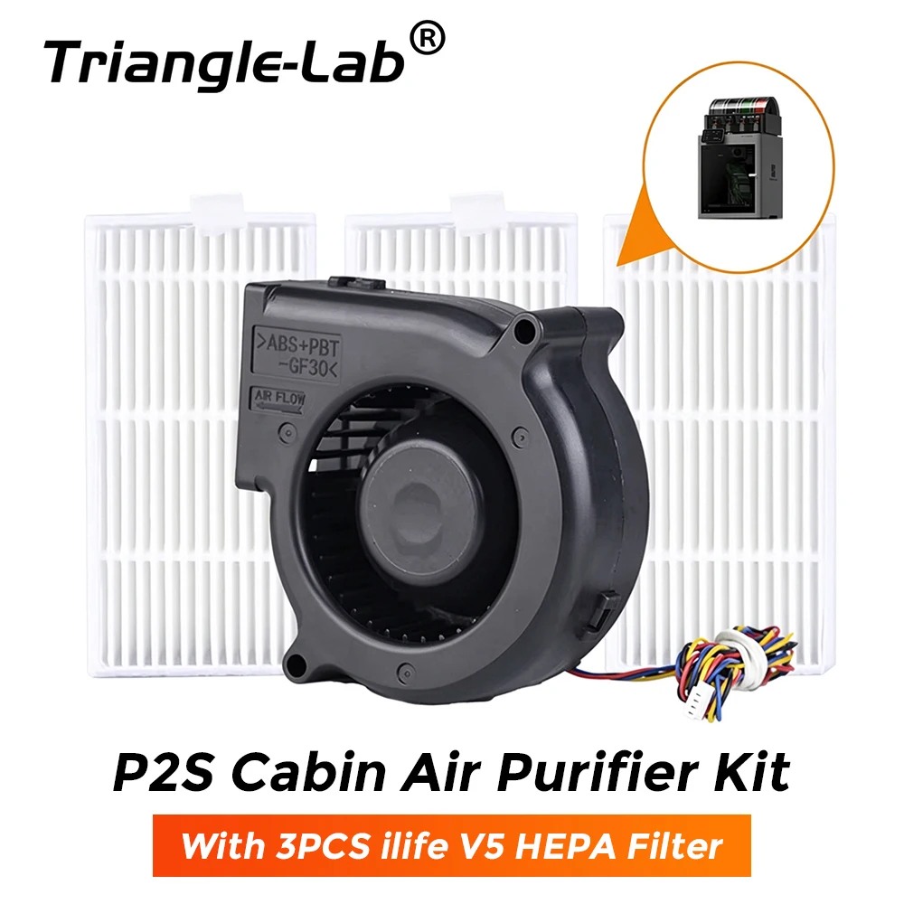 Trianglelab® Bambulab P2S Cabin Air Purifier VentoBox with 7530 Blower Fan 3 PC Filter Purify the Air No-Drill Installation