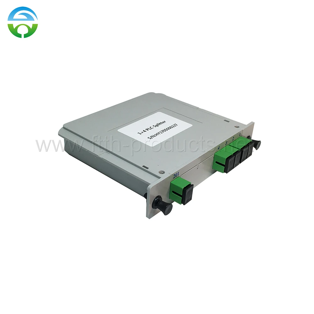 Fiber optical splitter, 1x4, SC/APC, PLC, 10 PCs