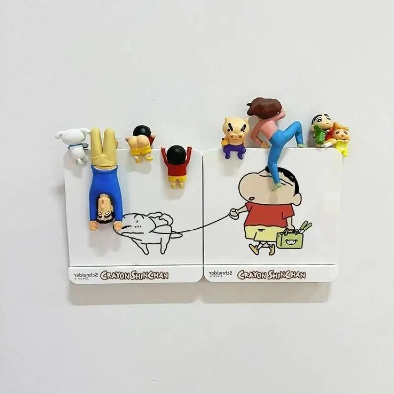 7Pcs Cartoon Switch Sticker Anime Crayon Shin-Chan Doorbell Wall Decal Self Adhesive Home Ornament Cute Wall Art Gift