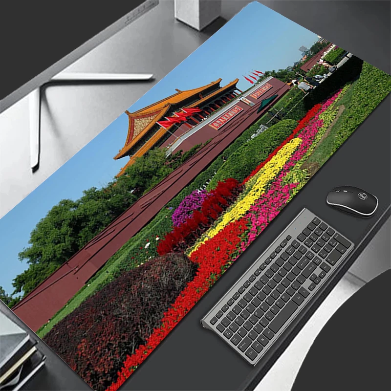 Large Gaming Mousepad The Forbidden City XXL Keyboard Pad Gamer Mouse Pad On The Table Speed Desk Mat 900x400 Soft Mouse Mats