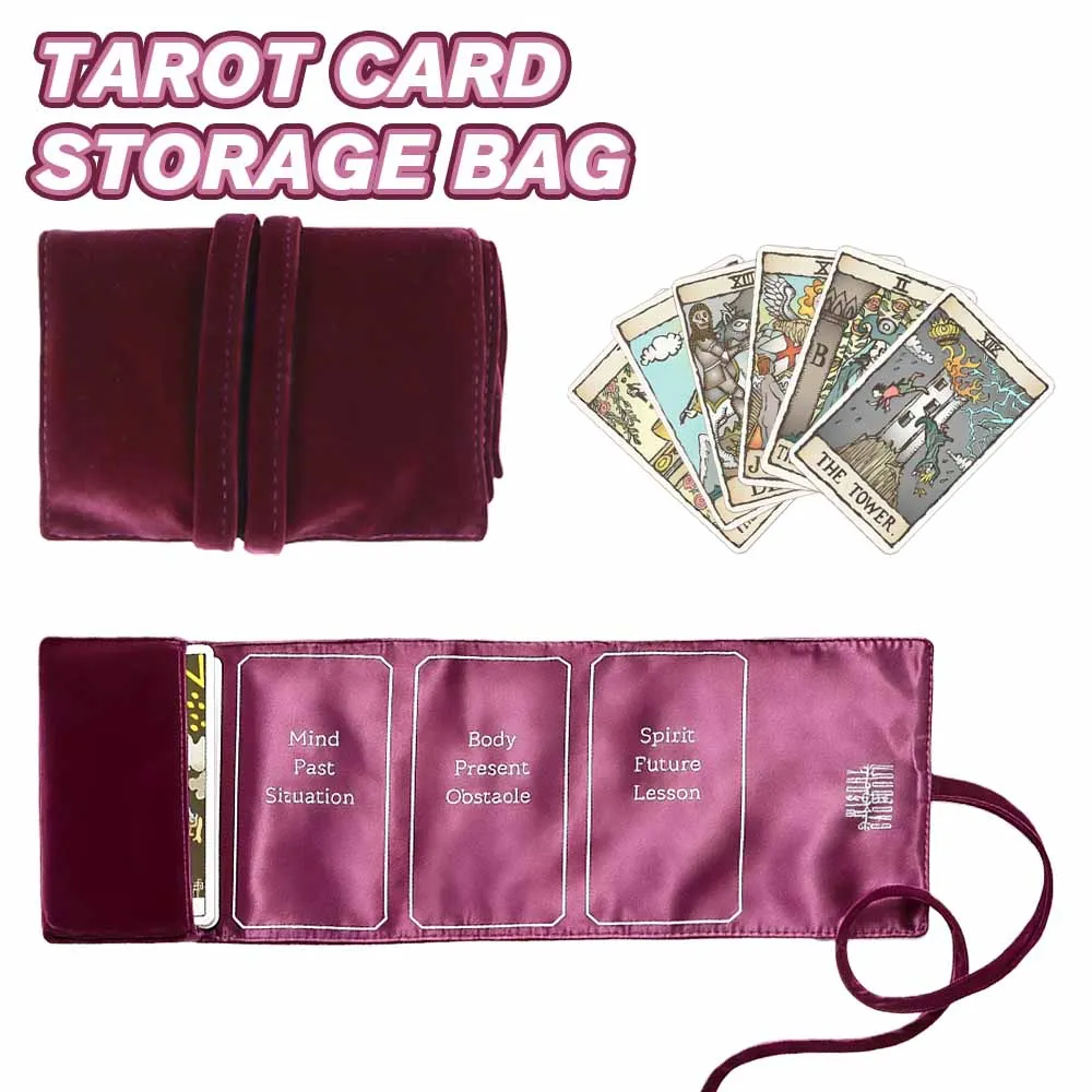 

12×38cm Tarot Storage Pouch Felt Drawstring Bag for Witchcraft Accessories, Dice, Game Playing Card Storage and Gift Packaging