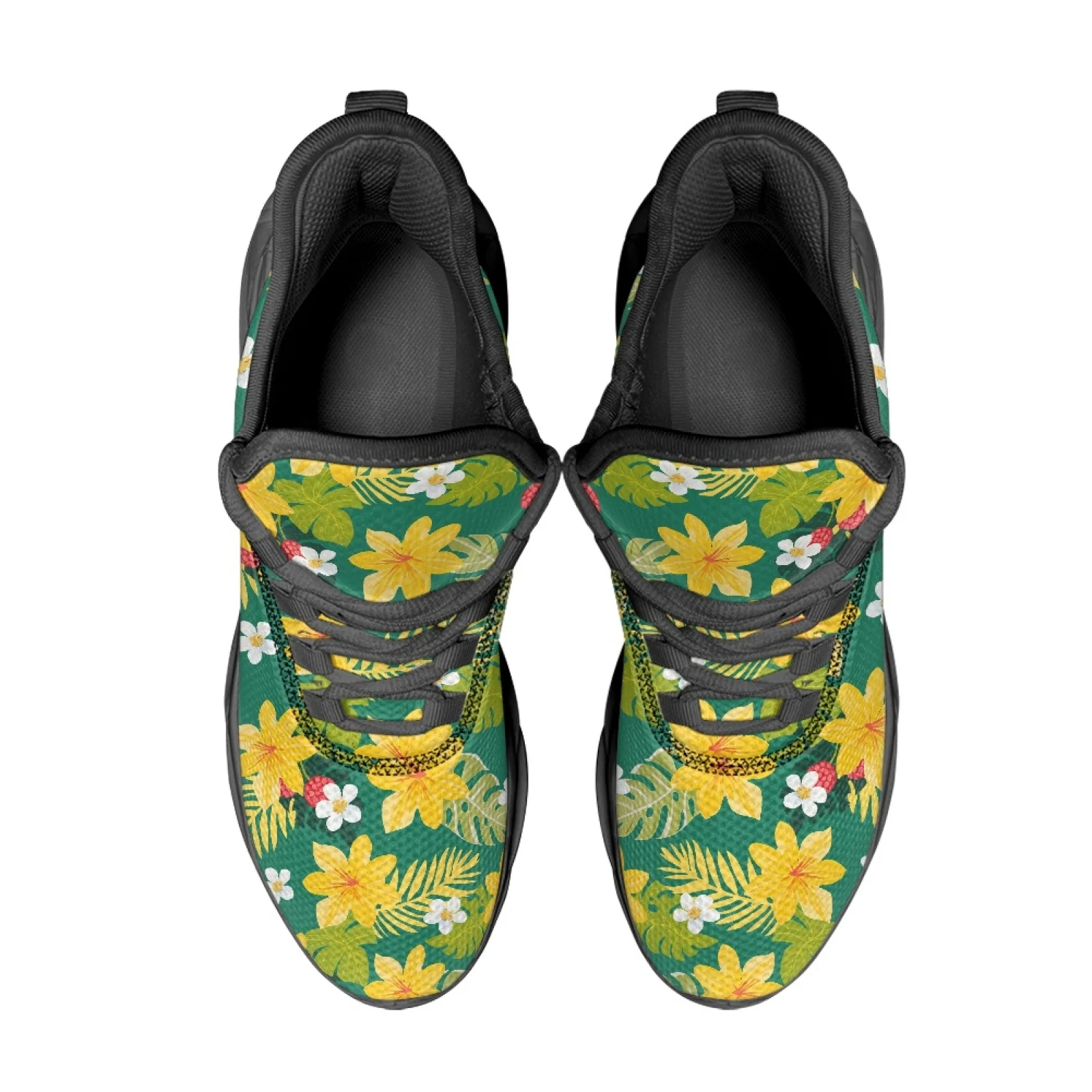 PENSTROLL Floral Print Lace-Up Running Shoes for Men Mesh & EVA Running Blade Sneakers Fashion Sneakers