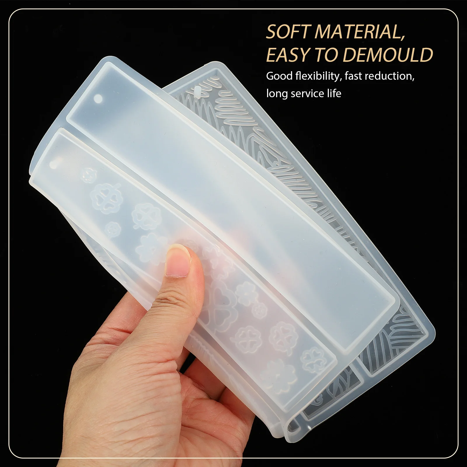 

Bookmark Mold Fondant Resin Crafts Epoxy Silicone Molds for Moulds Tray Student Silica Gel Rectangular