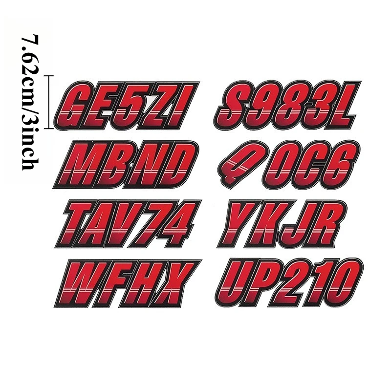 أرقام 0-9 رسائل A-Z قارب PWC تسجيل ملصقات مقاوم للماء شارات الفينيل DIY بها بنفسك قارب صيد قوارب الكاياك شاحنة سيارة #2