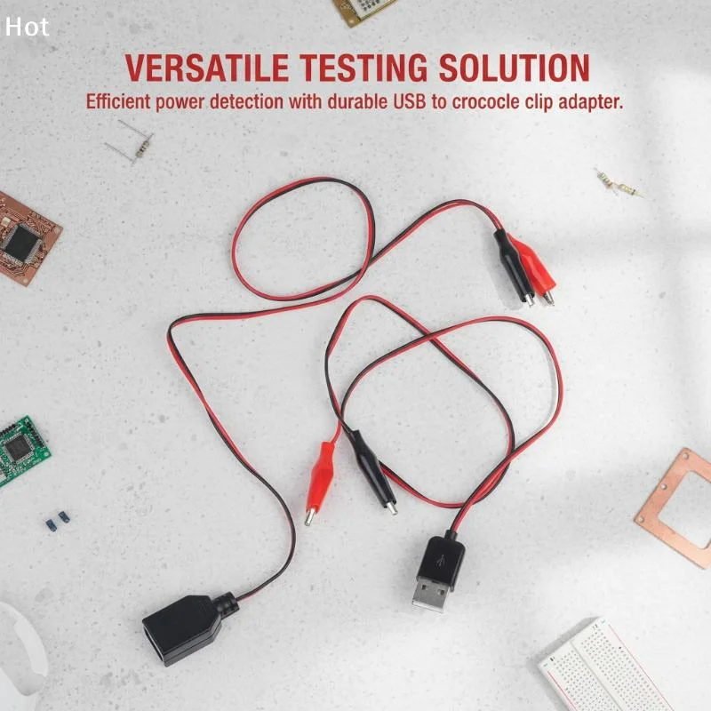 55CM Alligator Test Clips Power Cable Clamp To USB Male And Female Socket Test Leads Connector Power Supply Adapter Wire