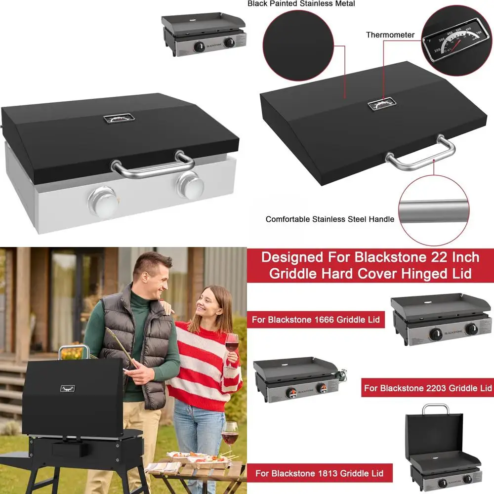 

Folding Lid for Blackstone 22 Omnivore Griddle, Protective Flat Top Cover for 22 1666 1813 2304 2203 2271 2205 BBQ Grill