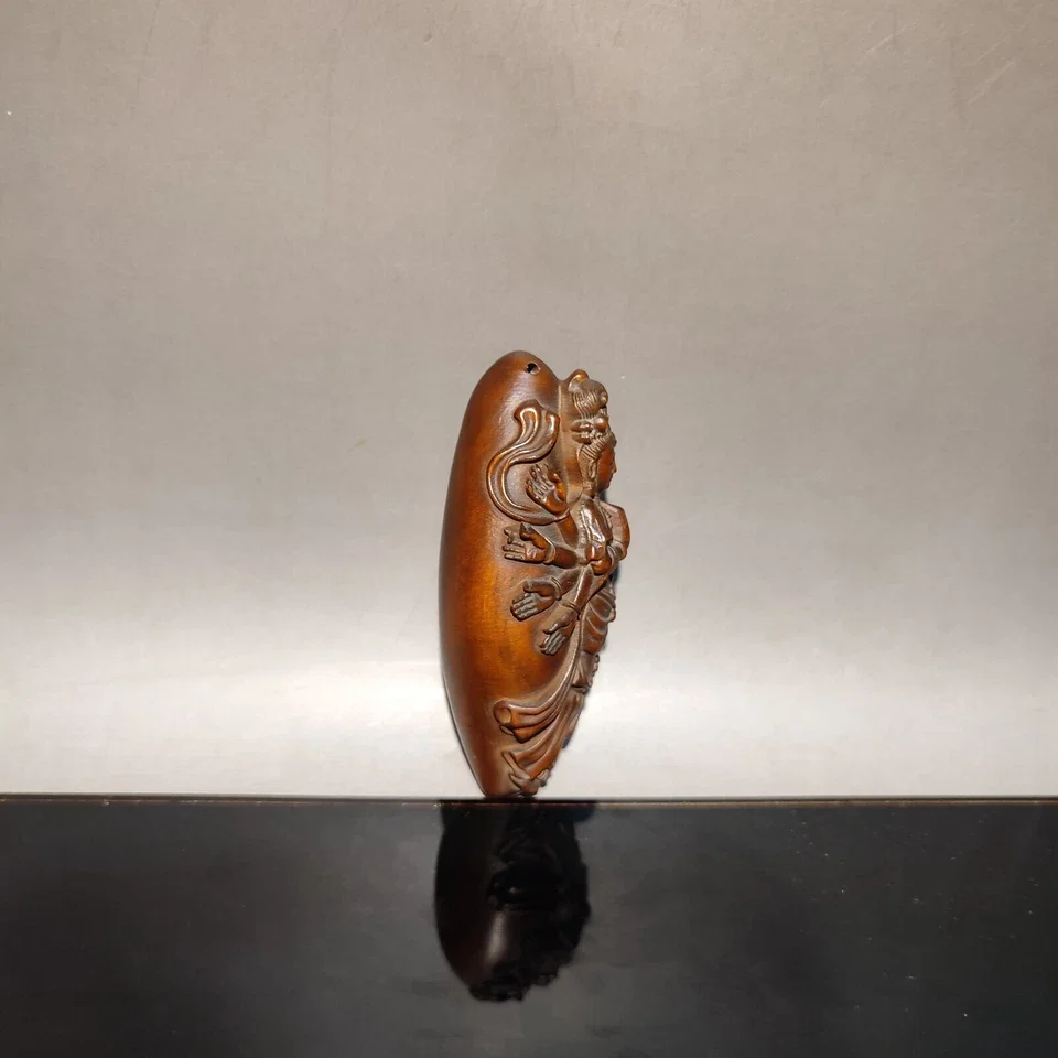 Chinese Wood Carving Deep Relief Statue Kwan Yin Thousand-hand Bodhisattva Quan