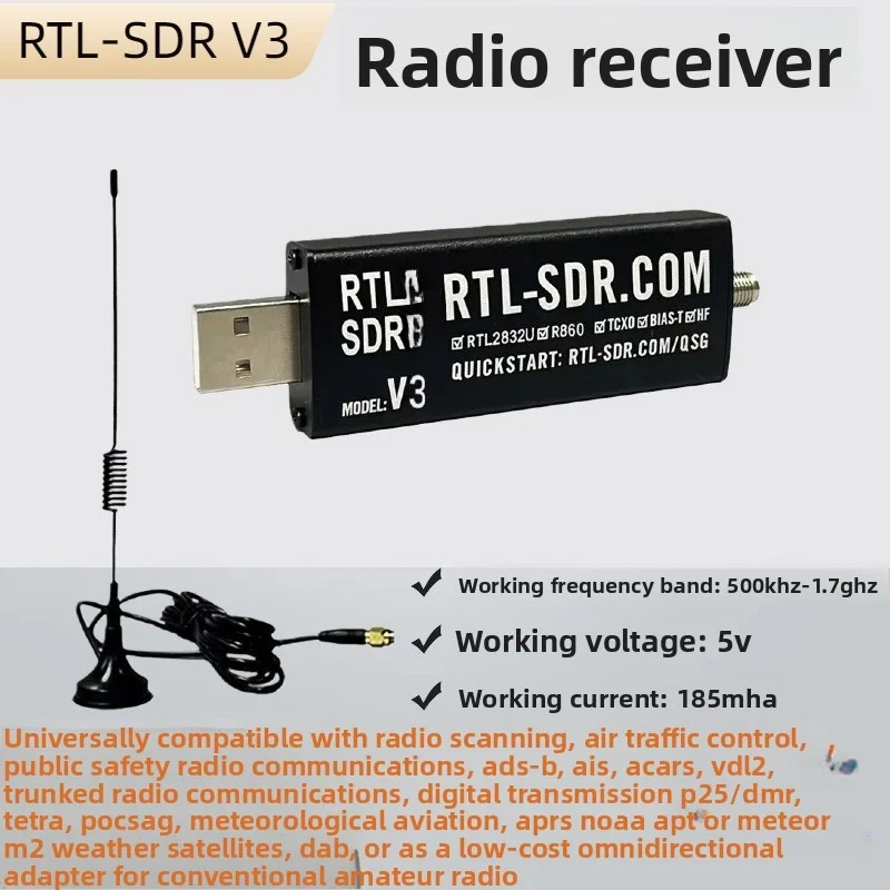 RTL SDR V3 R860 TCXO Software Defined Radio Receiver HF Upgrade Stable Kit