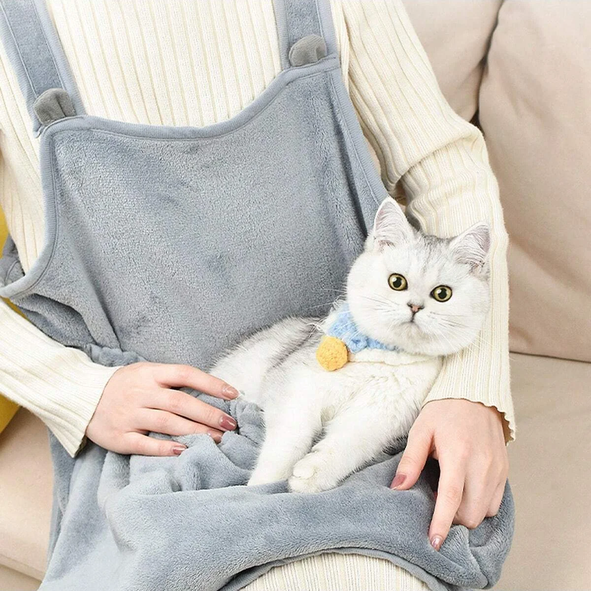 1pc-Cat grooming tool, non stick cat clothing, chest hugging cat bag, apron, cat bib, anti scratch bag, pet clothes, cat bag