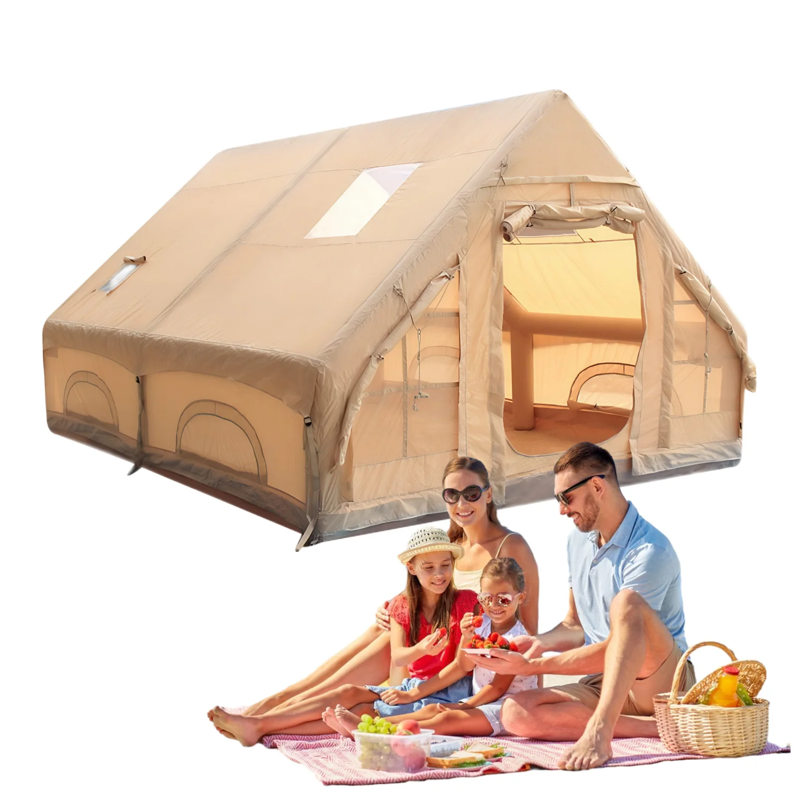 

Inflatable Camping Tent Waterproof Windproof Glamping Camping Tents House for Outdoors