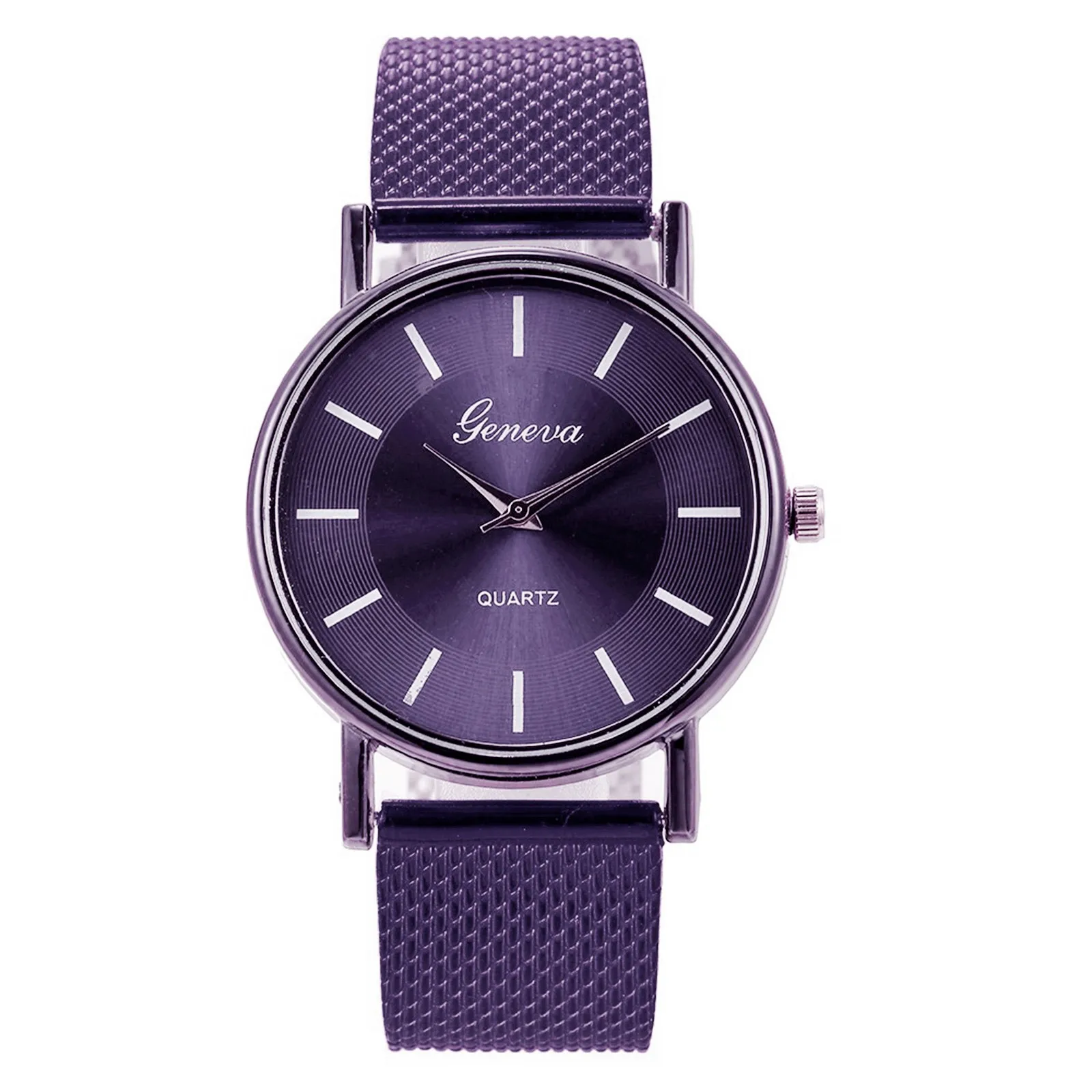 Relojes de pulsera de cuarzo con banda de acero púrpura para Mujer, Reloj informal de negocios, moda femenina