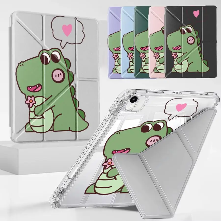 

Cartoon Dinosaur Cute Tablet Case For iPad Pro 11th 10th 9th 8th 7th 12.9inch Mini 6 7 Air 4 5 M3 M2 M4 11inch Pro 2025 Holder