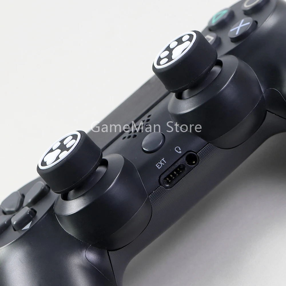 1 مجموعة ل PS5 PS4 XBOX سلسلة PS3 التبديل برو XBOXONE XBOX360 المضادة للانزلاق كاب مع القط باو نمط المقود الروك واقية قبعات