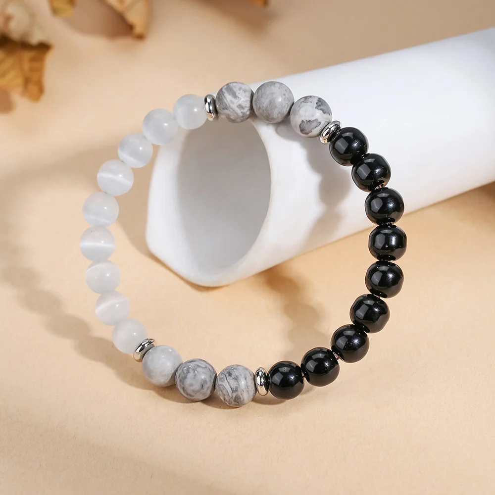 JD 8mm Natural Stone Bracelet For Women Men Lucky Wealth Beaded Bracelet For Good Luck Attract Protection Bracelet Jewelry Gift