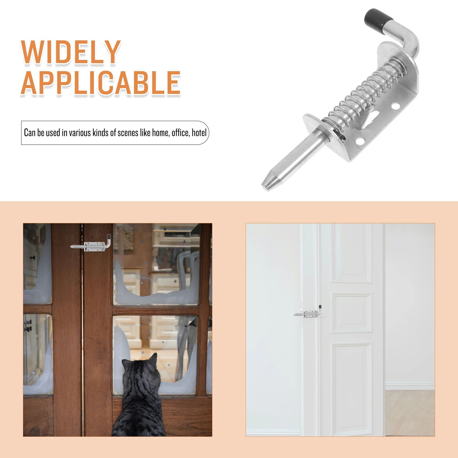 スプリングボルトラッチステンレス鋼ドアスライドロック木製ドア用セキュリティラッチスライドボルトハードウェア寝室用