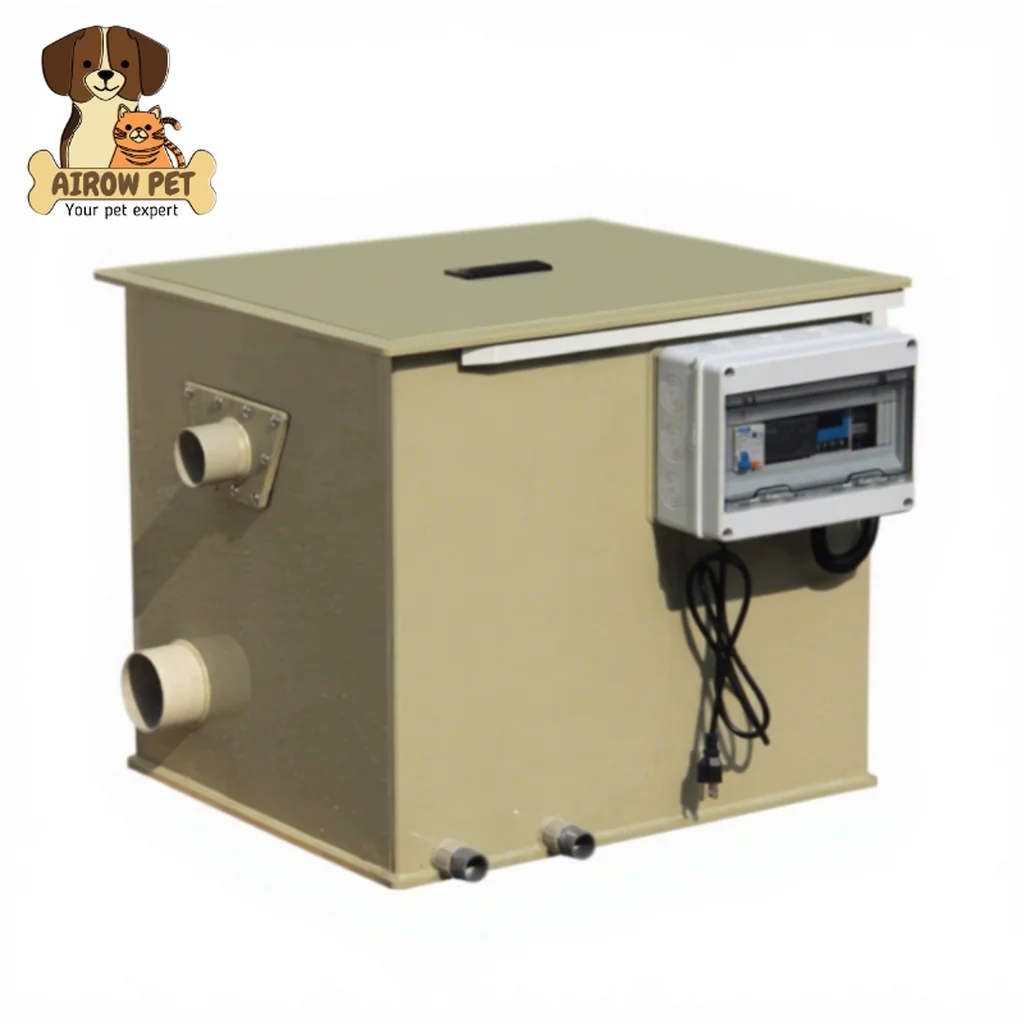 AIROW Factory Automatic Cleaning System 220V Rotary Drum Filter with Gravity Fed Installation for Fish Farms 1-Year Warranty