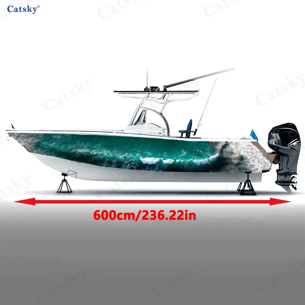 Fantasy Beautiful Wave Boat Body Decoration Sticker PVC Material Boat Decoration Protection Distinctive Water Sports Boat Decora