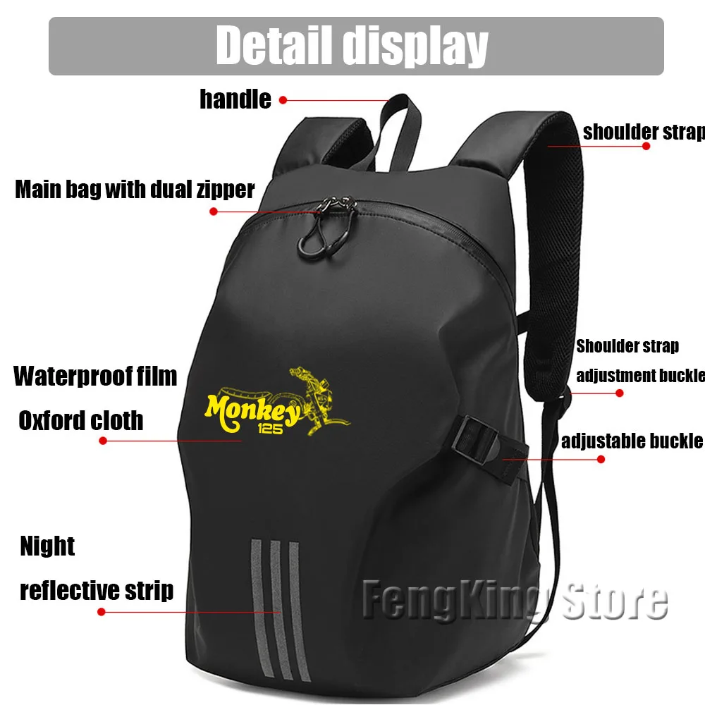 For Honda Monkey 125 z125  Knight backpack motorcycle helmet bag travel equipment waterproof and large capacity