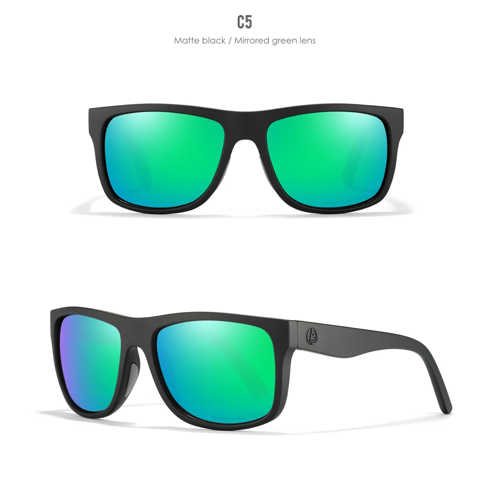 Kdeam polarisierte Sonnenbrille Männer Sport drei dimensionale Marke Logo tr90 quadratische Sonnenbrille ganz schwarz mit Reiß verschluss Fall kd0721 – Detail 22
