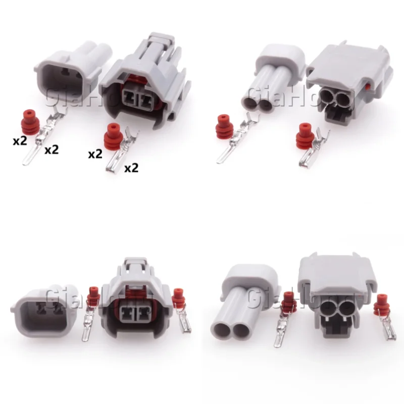 1 Set 2 Ways Auto Parts 6189-0060 AC Assembly Automobile Fuel Spray Nozzle Sealed Wire Cable Socket Car Waterproof Plug