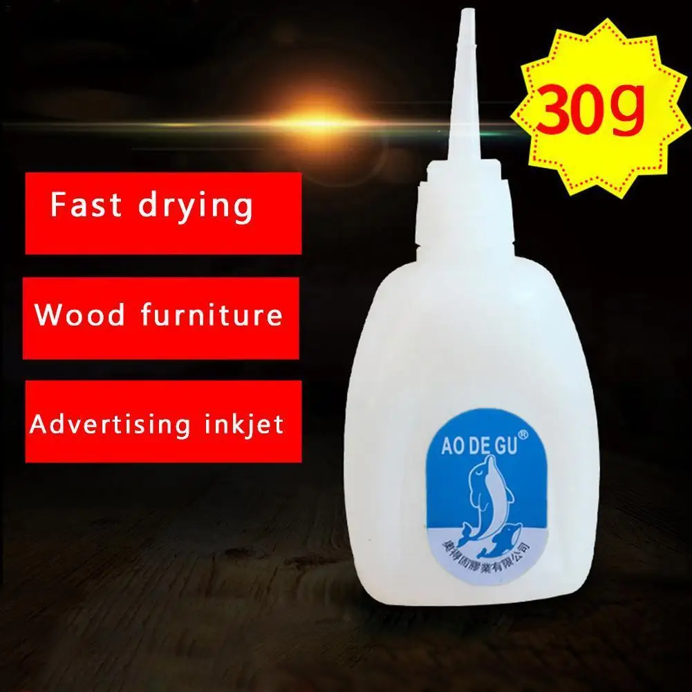 30g 502 Glue Instant Quick Dry Cyanoacrylate Strong Adhesive Quick Bond Leather Rubber Metal Office Supplies Fast Glue