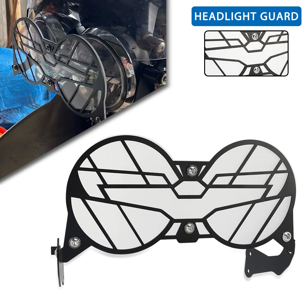 

For Moto Guzzi V85TT V85 TT 2019-2024 Motorcycle Folding Headlight Head Light Guard Protector Grille Double Cover Protection