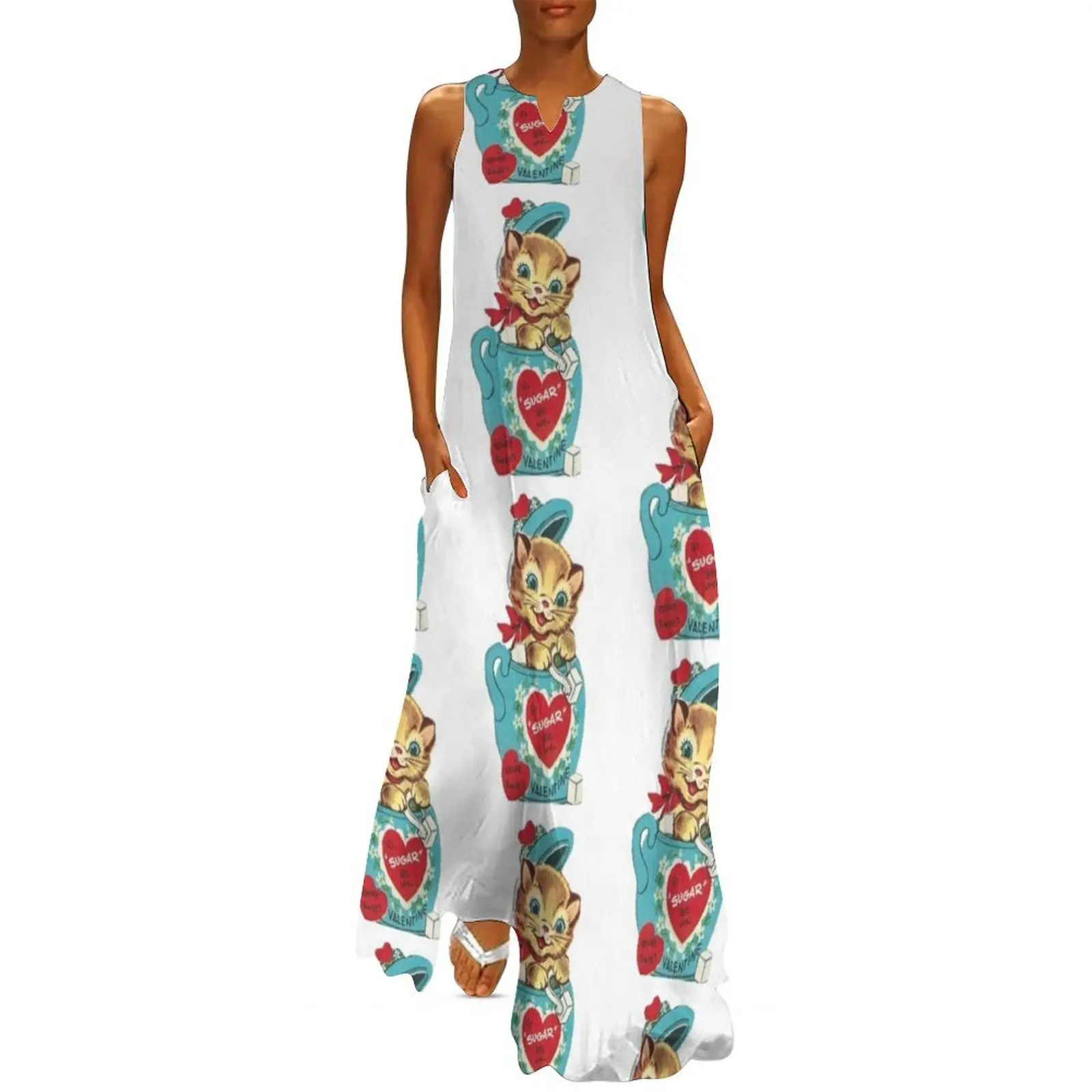 

Hi Sugar Vintage Kitten Valentine’s Day Card Long Dress dresses women summer 2025 elegant dresses for women evening dress women