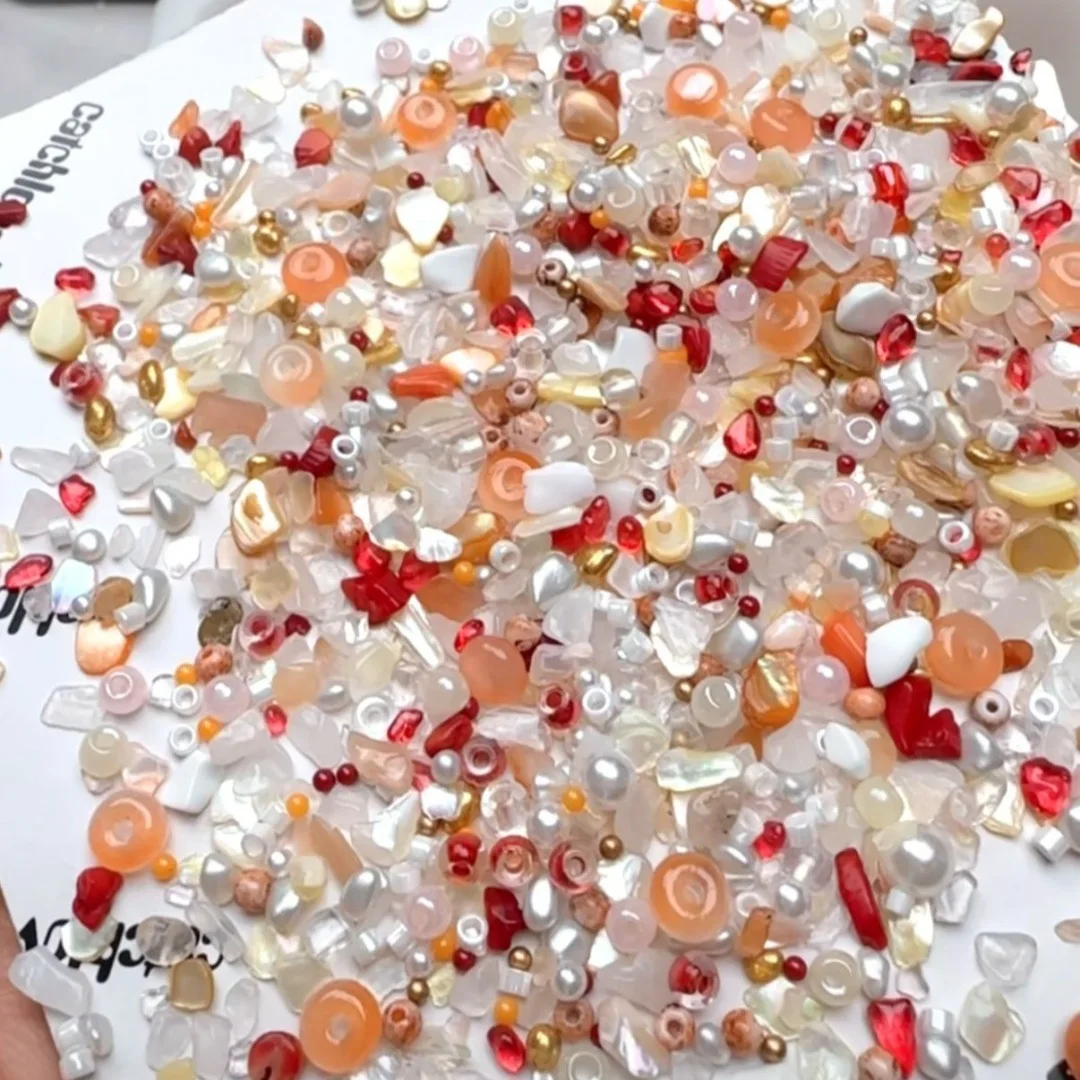 

New Mixed Natural Stone and Gravel Handmade Nail Accessories DIY Wearing Armor Material Pinching Filler 1kg/Pack Wholesale