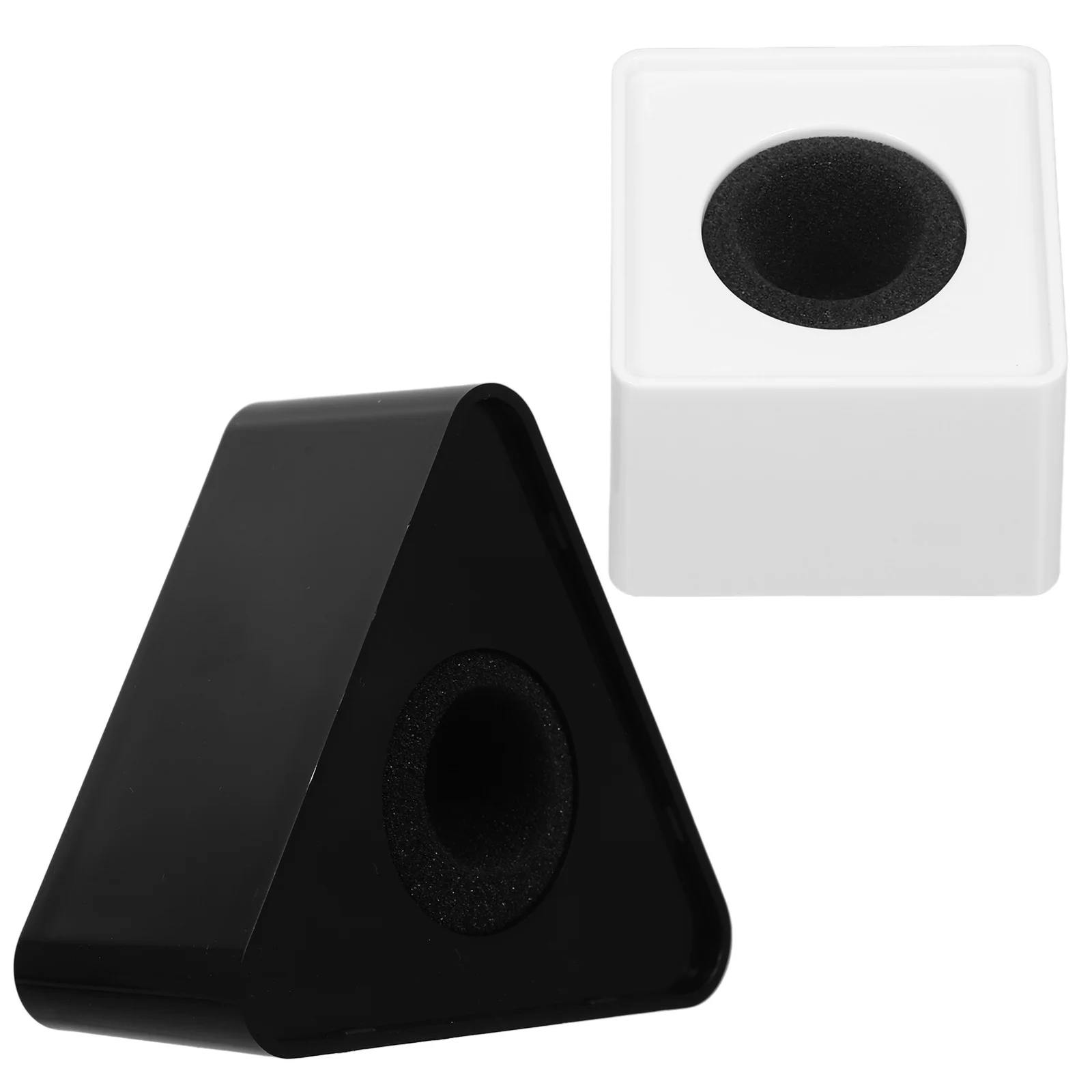 2 قطعة مثلث Abs ميكروفون شعار محطة العلم للمقابلة البث المحمولة حامل الميكروفون مخصص محفورة مناسبة معظم