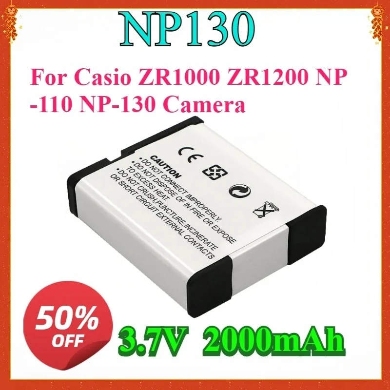 

For Casio ZR1000 ZR1200 NP-110 NP-130 Camera New High-quality CNP110 CNP130 NP110 NP130 Replaceable Battery