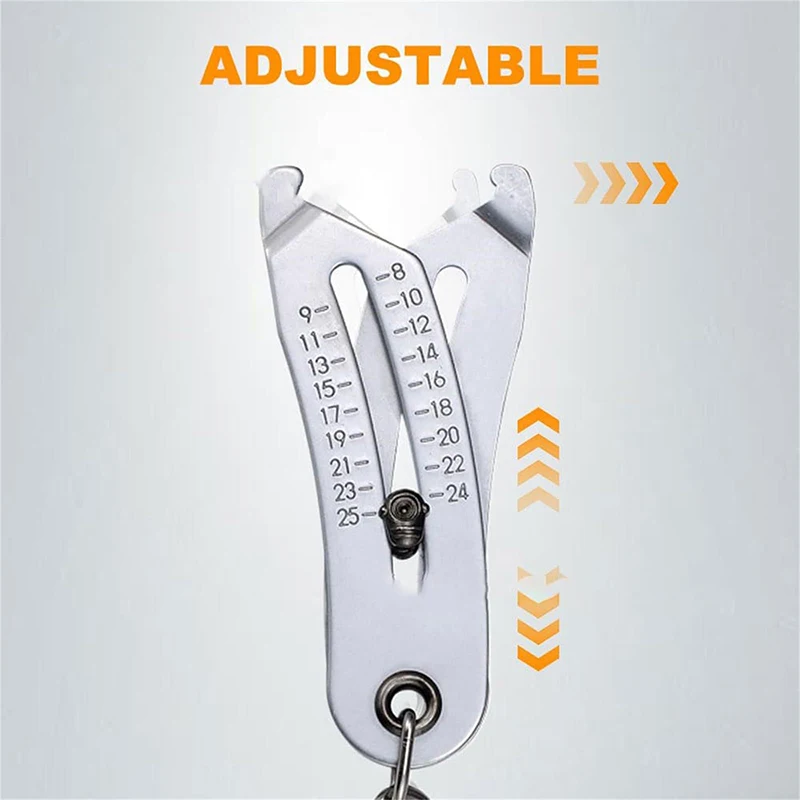 Precise Thread Size Checker Keychain Portable Caliper Gauge Metric/Imperial Hexagonal Nut Screw Thread Size Manual Measure Tools