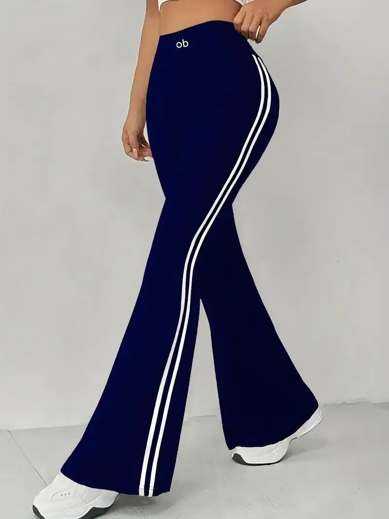 High-waisted comfortable casual flared pants - new summer style slimming American yoga pants with frayed edges - women's pants