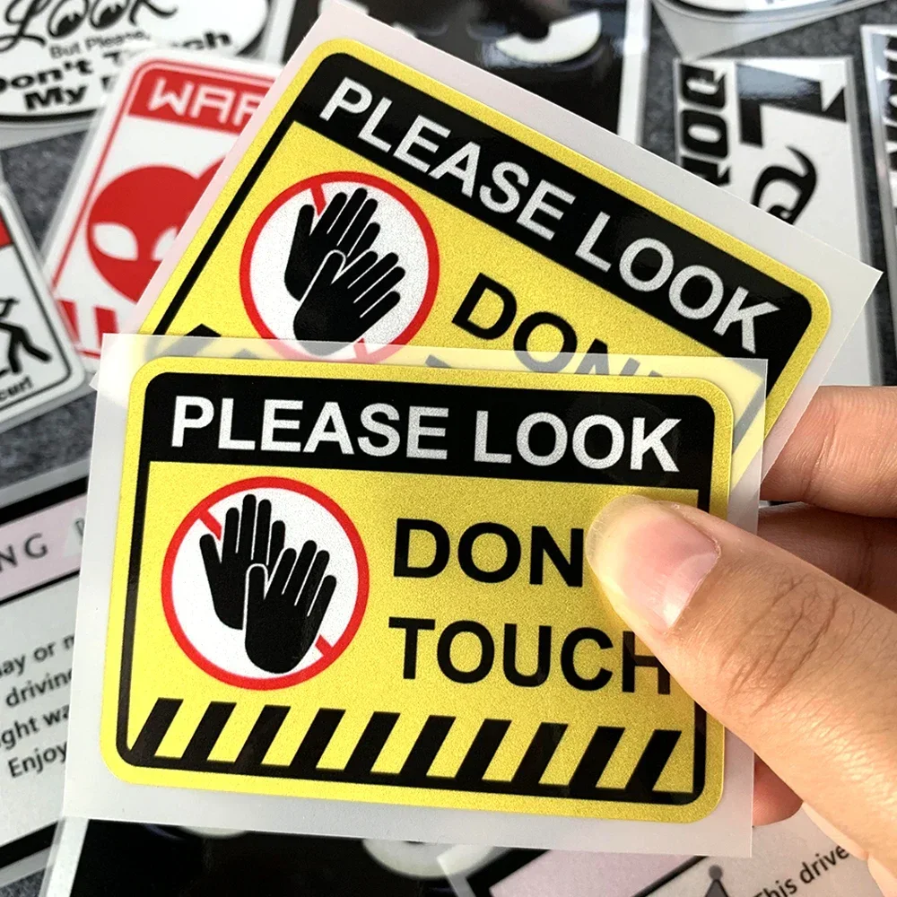 Stickers for Warning Reflective Danger Banning Signs Reminder Decal Motorcycle Laptop Luggage Snowboard DIY Accessories