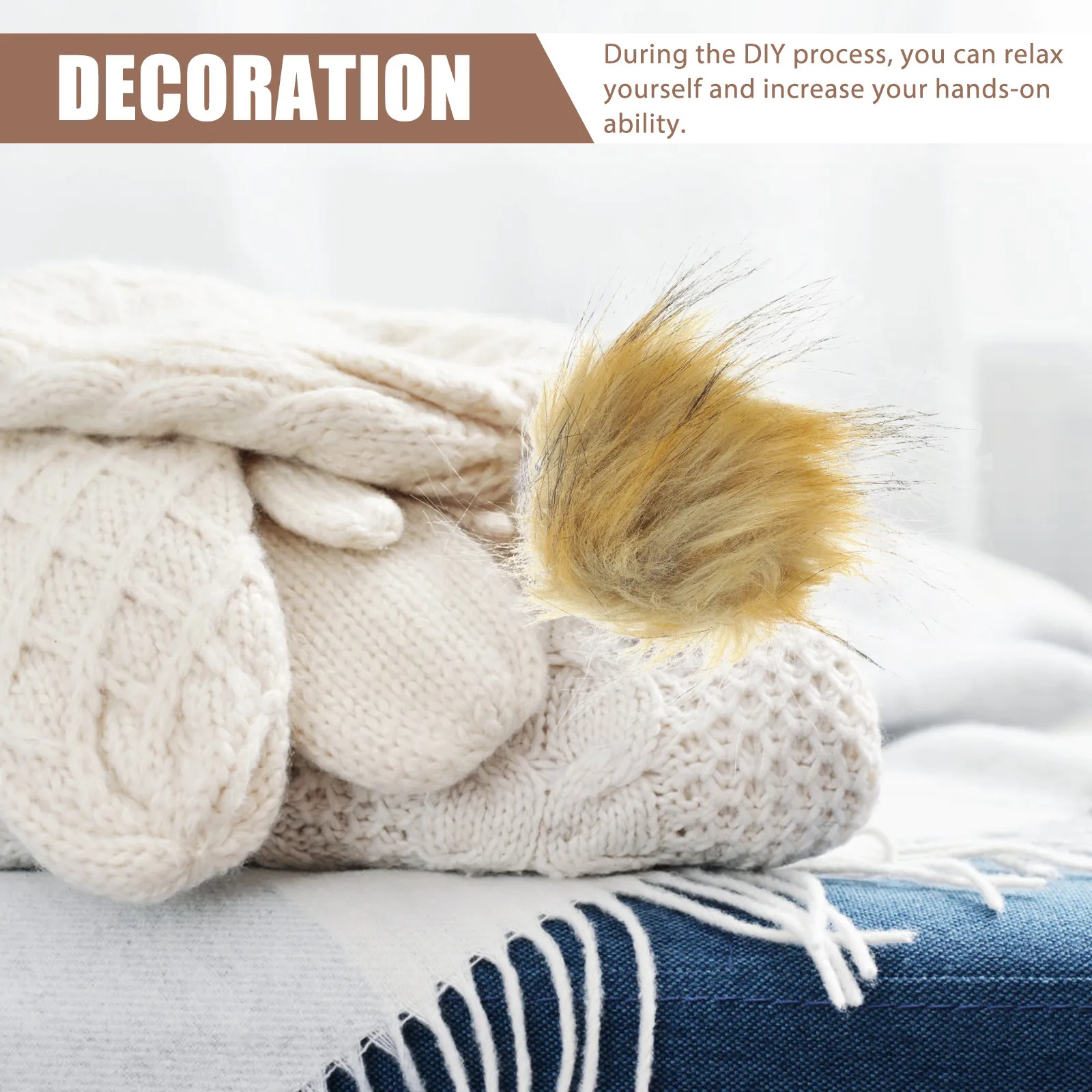 16Pcs Pom Pom Decoration Balls Soft Artificial Ball Ornament for DIY Hat Bags Keychain Crafts Creative Accessories
