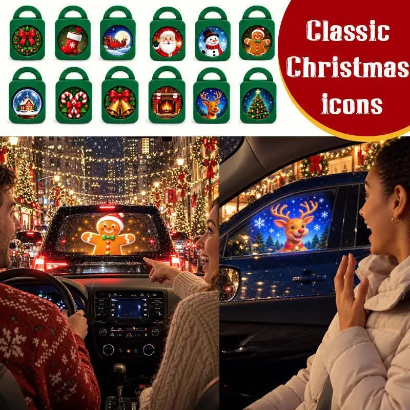 Merry Ride Christmas Car Projector Light,Christmas Car Projection Lights For Christmas Atmosphere Festival DIY Decoration