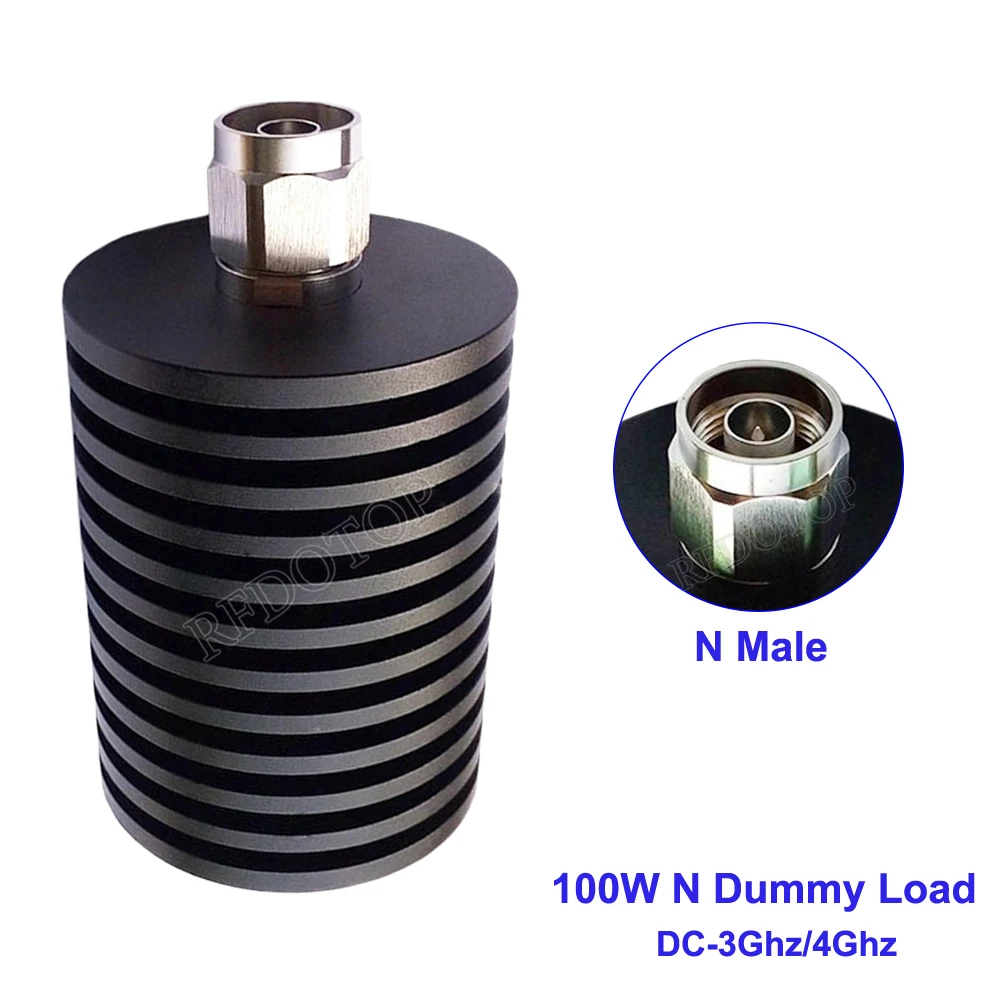 100W N Male Plug Connector DC-3Ghz/4Ghz SWR≤1.20 50 Ohm RF Coaxial Termination Dummy Load Nickel Plated RF Accessories